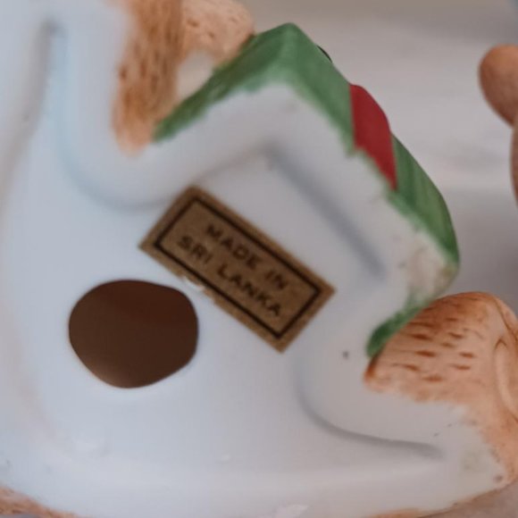 Porcelain Bisque Christmas Bears, Set of Two, Vintage - Picture 7 of 7